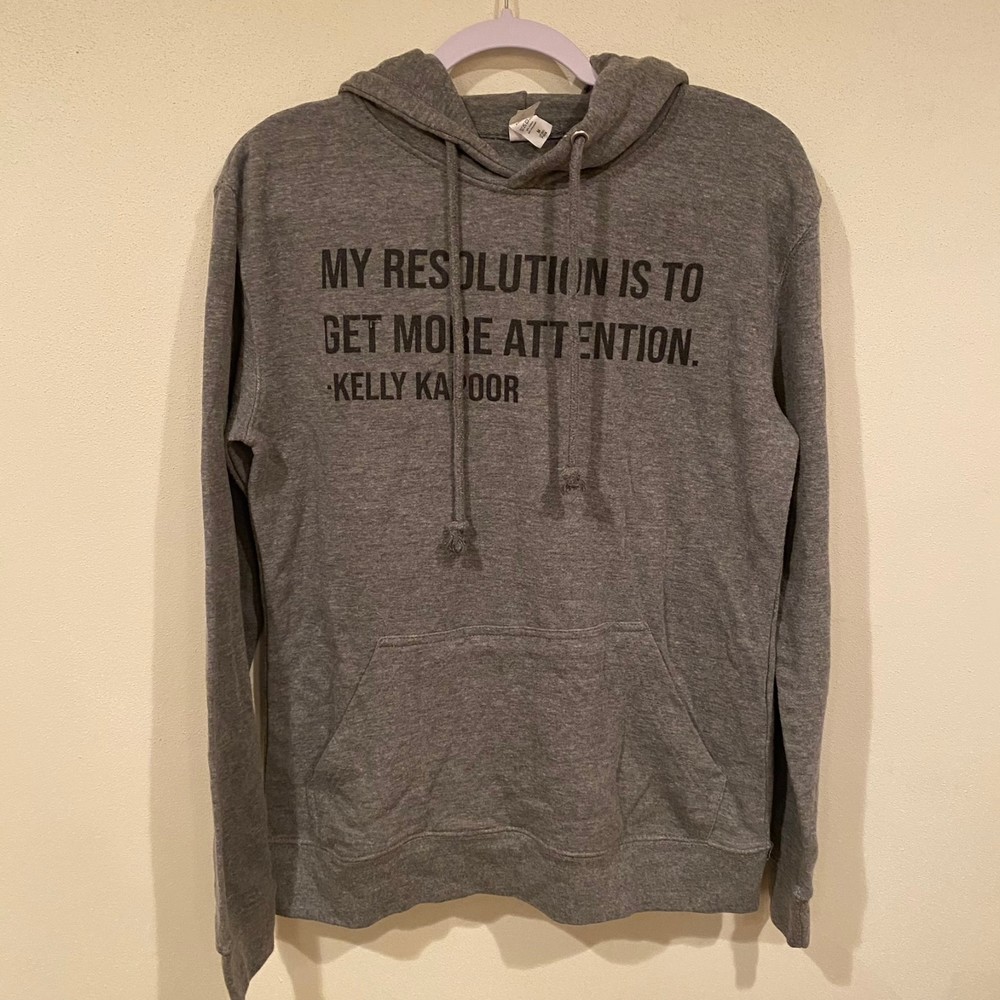 The Office Kelly Kapoor‎ New Years Resolution Gray Hoodie M